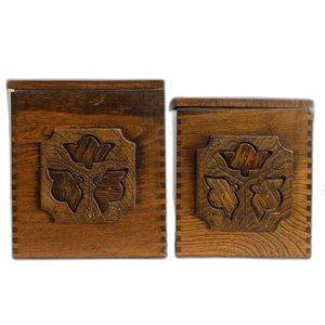 Vintage 70s Wood Canisters